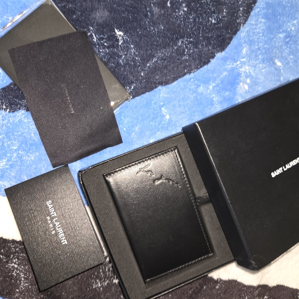 Saint Laurent Black Card Holder with mirror NEW!